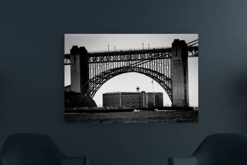 fort point under golden gate bridge  horizontal 2 by Black And White