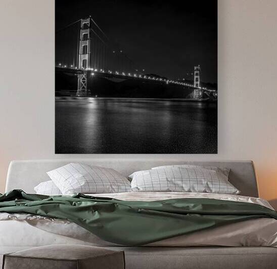 gg bridge night  square 501 Gate 13k by Black And White