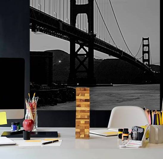 golden gate bridge at dusk  square 508 Strauss 13 by Black And White