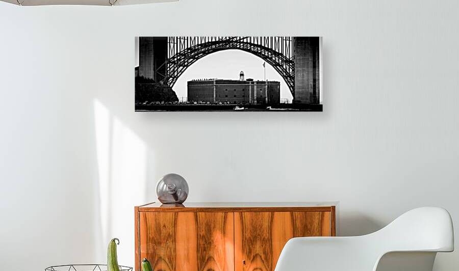 fort point under golden gate bridge  panoramic 28 by Black And White