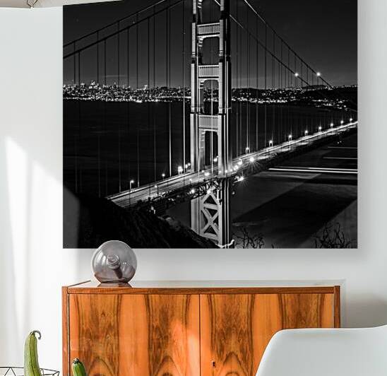 golden gate bridge night battery spencer  square by Black And White