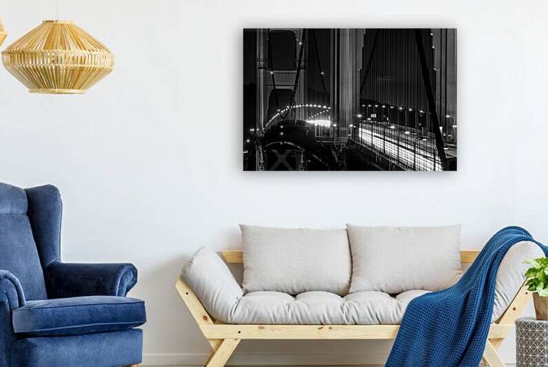 golden gate bridge rush hour traffic  horizontal by Black And White