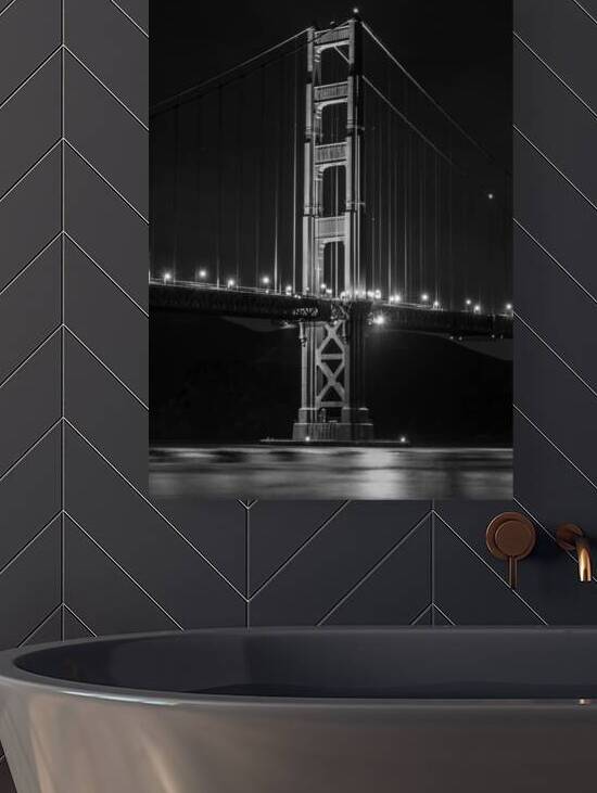 golden gate bridge night  vertical 2894 Morrow 13 by Black And White