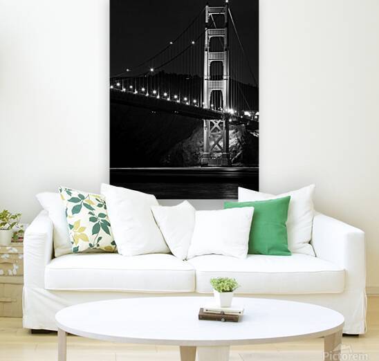 golden gate bridge night marin headlands  vertica by Black And White