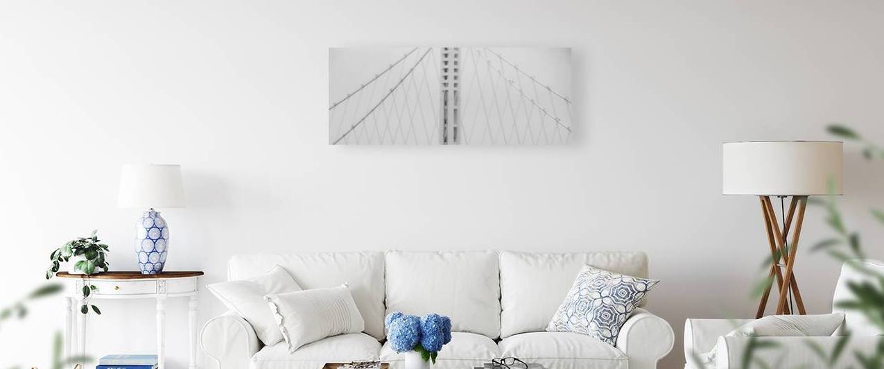 oakland bay bridge mist fog  panoramic 2856 Spire by Black And White