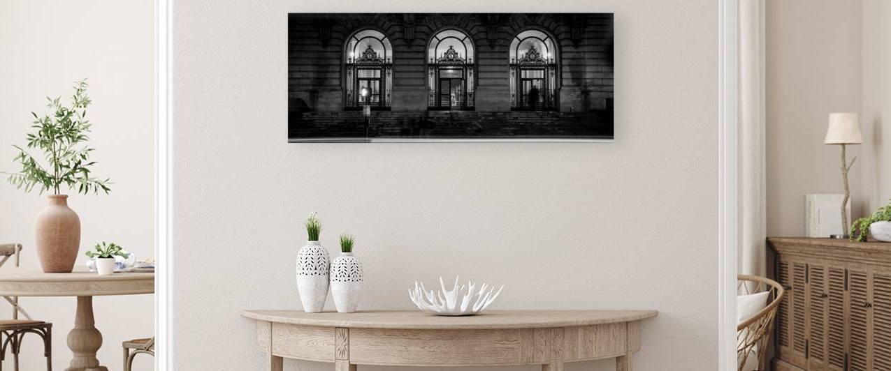 san francisco city hall at night  panoramic 2769 by Black And White