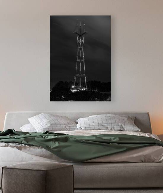 sutro tower twin peaks night  vertical 2858 Sutro by Black And White