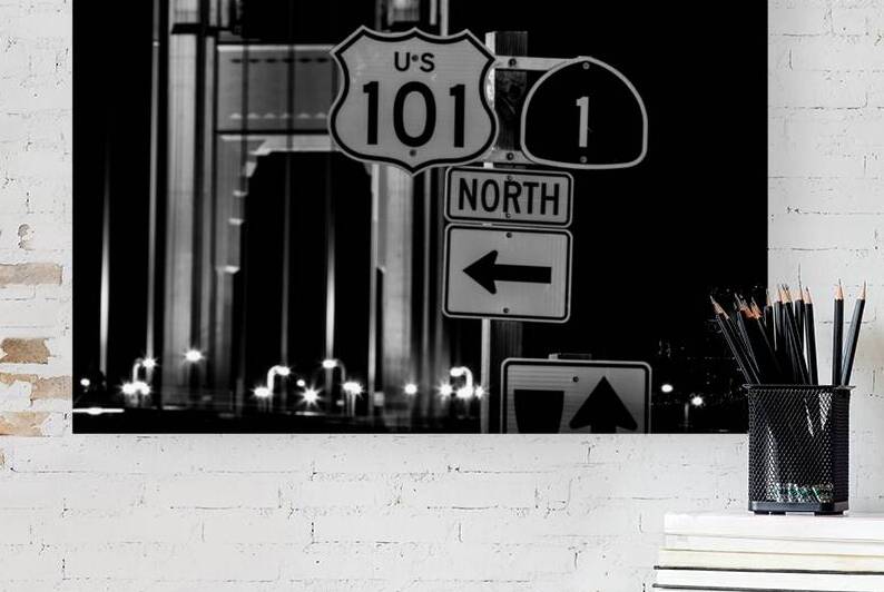 us101 california 1 north gg bridge  horizontal 28 by Black And White