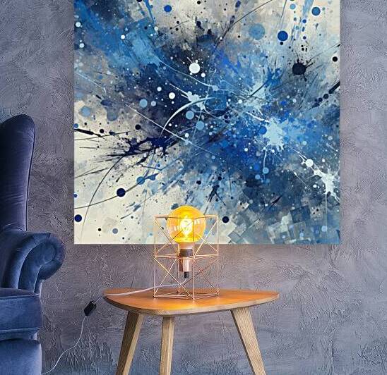 Blue Abstract Splatter by Studio 9 Collective