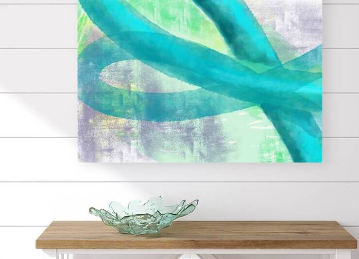 Cyan Loops Abstracy II by Iris H Richardson