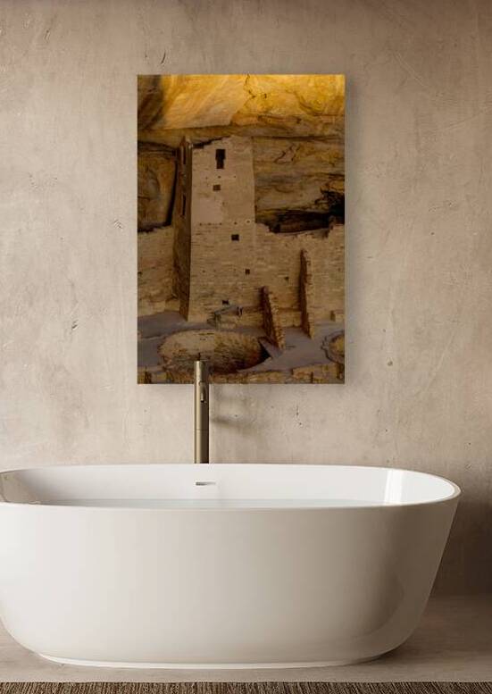 Last Rays Over A Mesa Verde Cliff Tower by Bill Sherrell