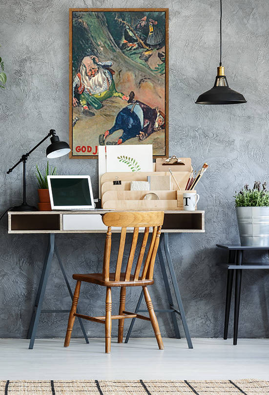 Two drunk dwarves by Nils Nilsen Bergslien