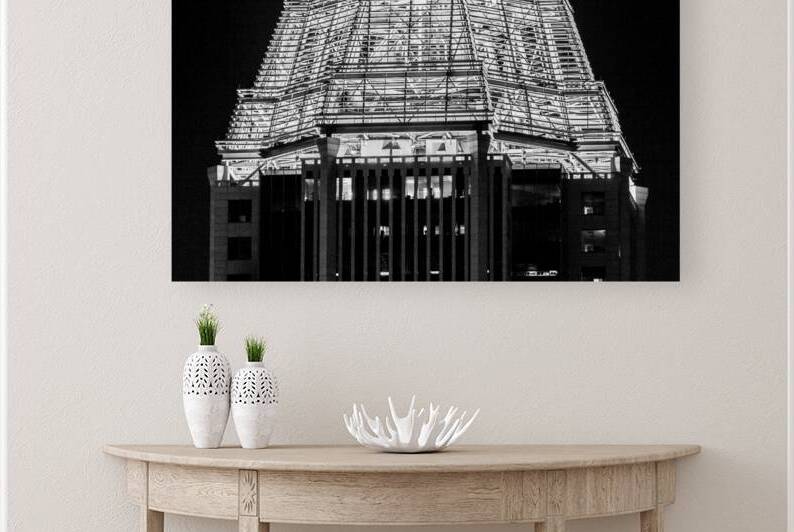 bank of america plaza  horizontal 3129 Spire 13k. by Black And White