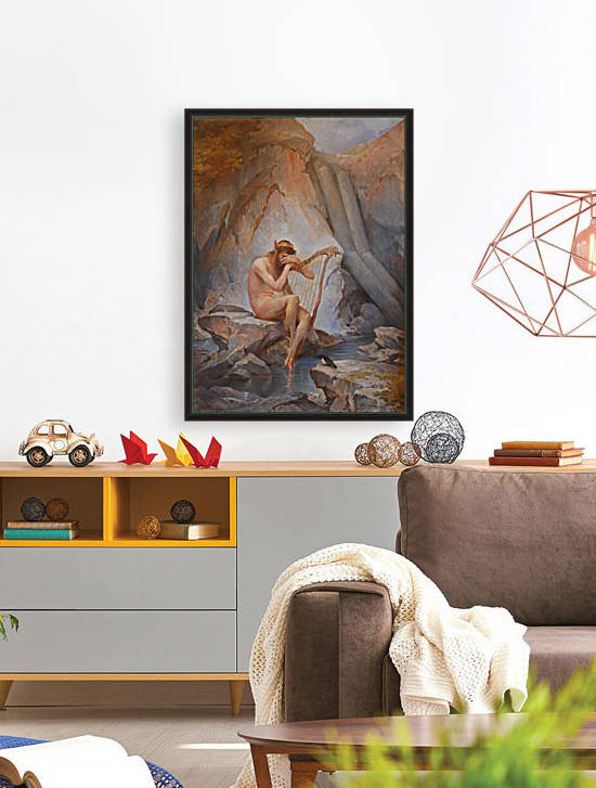 A lonely harp singer by Nils Nilsen Bergslien