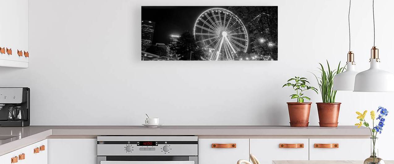 skyview atlanta ferris wheel  panoramic 3122 Luck by Black And White