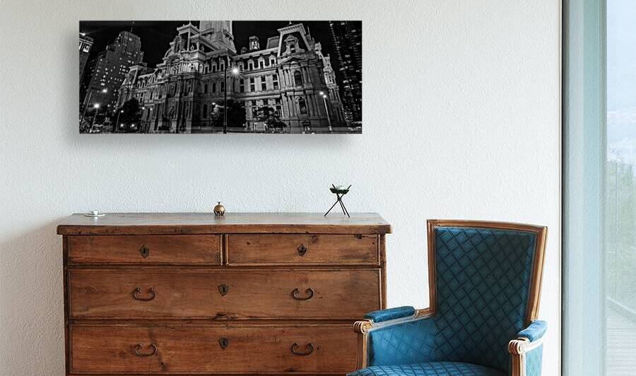 dilworth park philadelphia city hall  panoramic 3 by Black And White