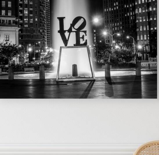 love sculpture at night  square 469 Love 13k by Black And White