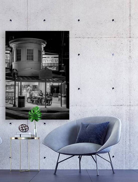 pats steaks at night  vertical 2252 Steakp 13k.jp by Black And White