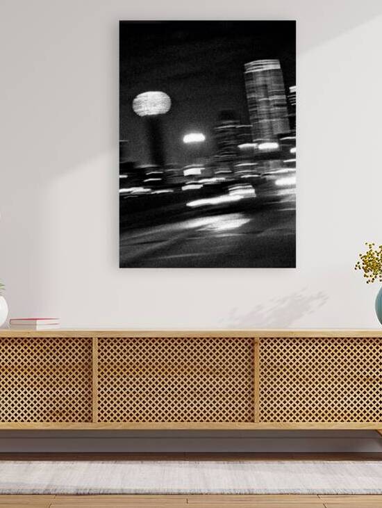 blurry downtown dallas houston viaduct  vertical by Black And White