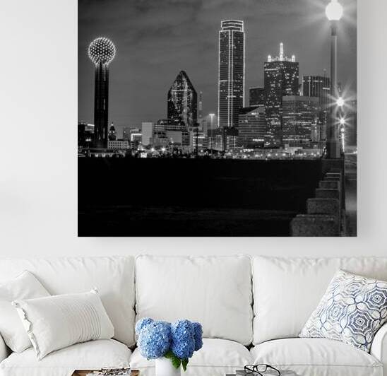 dallas texas skyline at night  square 3312 Forty by Black And White