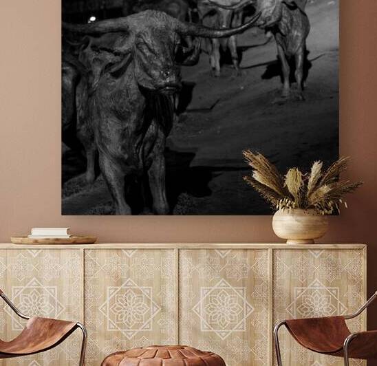 cattle statues pioneer plaza  square 768 Cattle 1 by Black And White