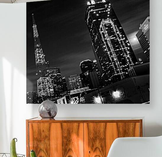 downtown dallas full moon  square 2121 Pepper 13k by Black And White
