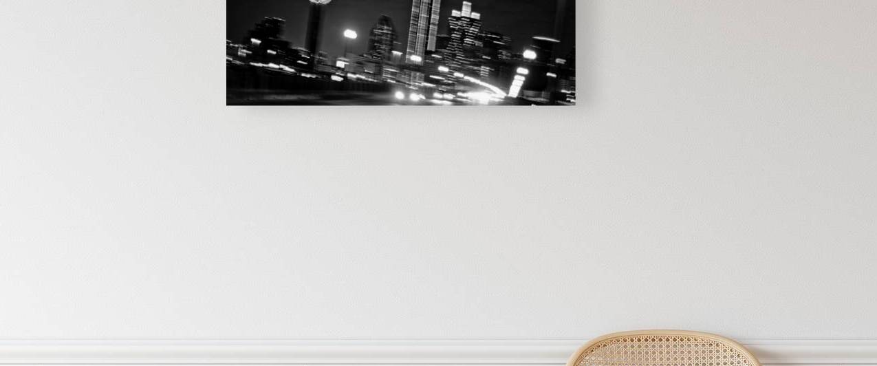 downtown dallas houston viaduct  panoramic 767 Bi by Black And White