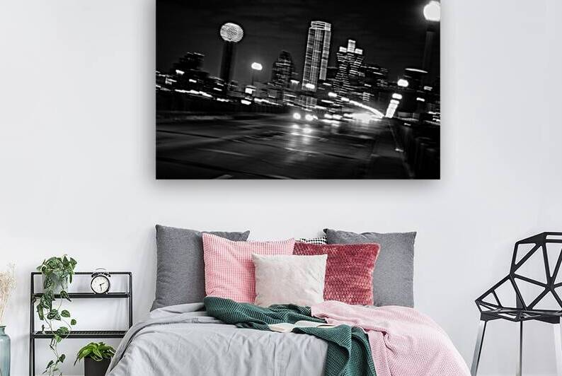 downtown dallas houston viaduct  horizontal 767 B by Black And White