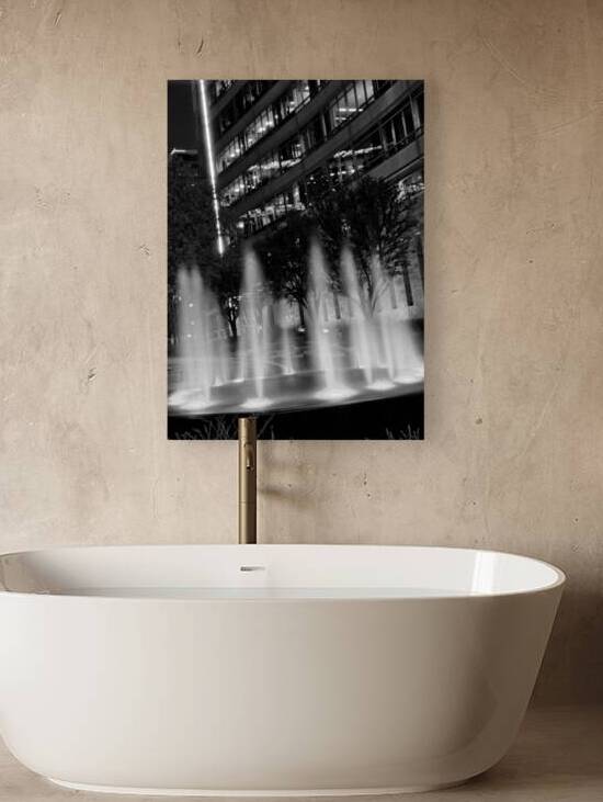 hunt building fountain  vertical 765 Akard 13k.jp by Black And White