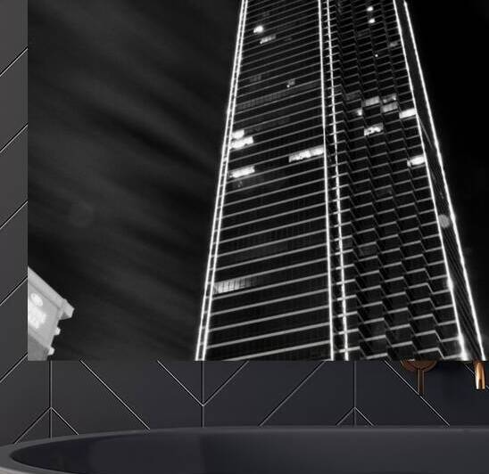 green outline building  square 766 Argon 13k by Black And White