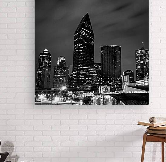 fountain place lincoln plaza at night  square 789 by Black And White