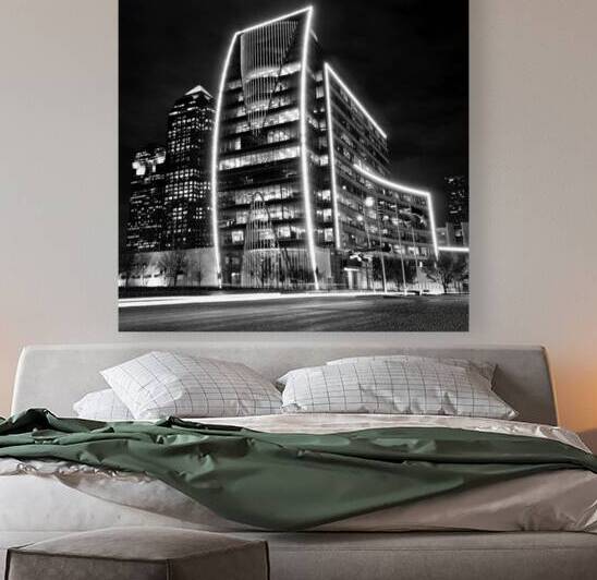 hunt building at night  square 777 Hunt 13k by Black And White