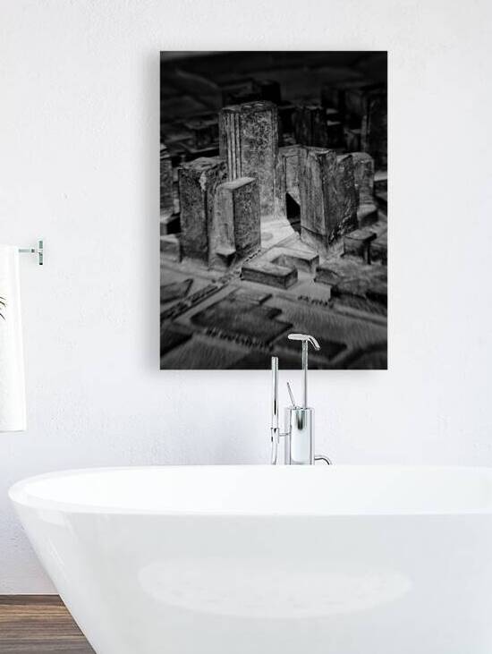 miniature dallas skyline  vertical 781 LittleD 13 by Black And White