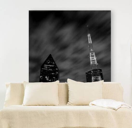 kdfw tower downtown dallas at night  square 780 K by Black And White