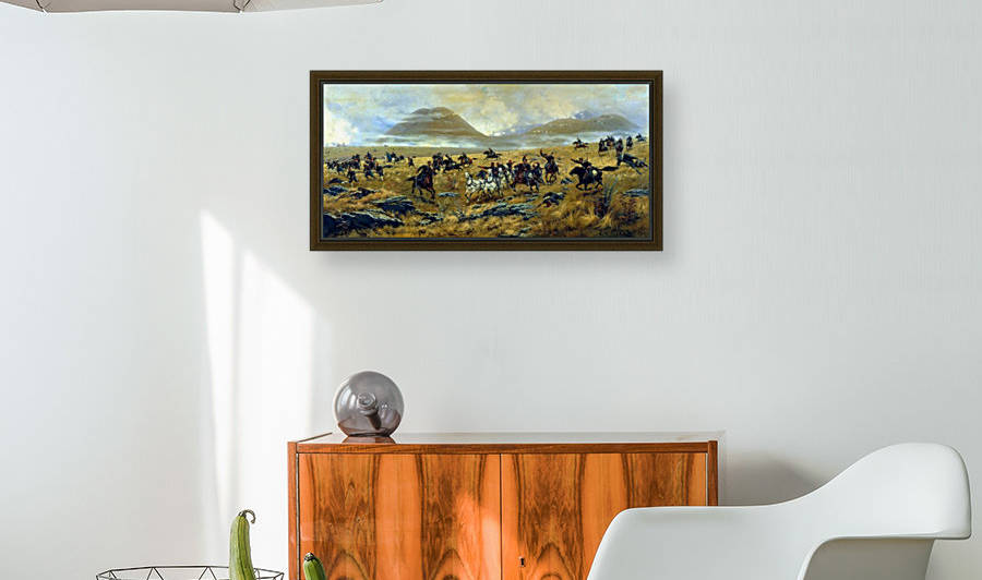 Nizhny Novgorod Dragoons Pursuing the Turks on the road to Kars during the battle Aladzhinskogo October 3, 1877 by Alexei Danilovich Kivshenko