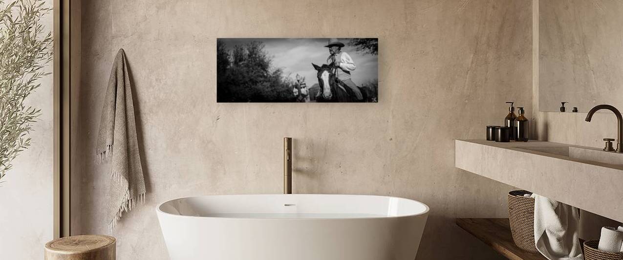 a fort worth tx cowboy  panoramic 805 Flank 13k.j by Black And White