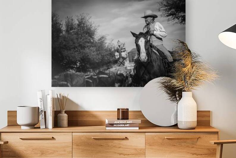 a fort worth tx cowboy  horizontal 805 Flank 13k. by Black And White