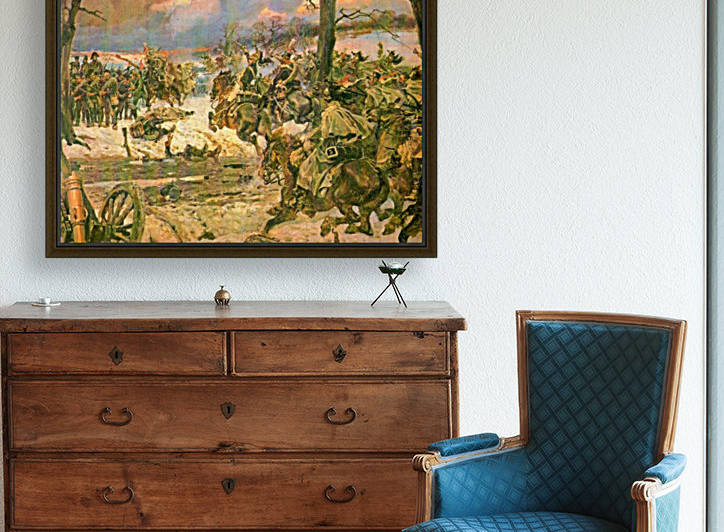 A battle scene by Alexei Danilovich Kivshenko