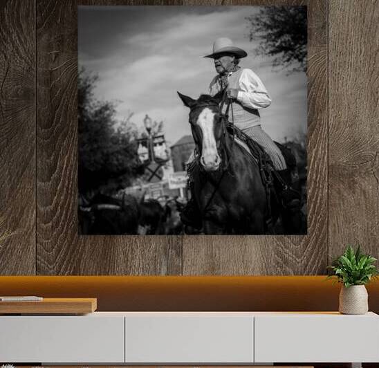 a fort worth tx cowboy  square 805 Flank 13k by Black And White