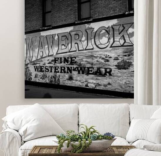 maverick fine western wear mural  square 811 Mave by Black And White