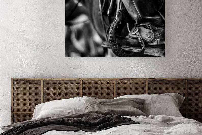 texas cowboy boot in stirrup  horizontal 818 Stir by Black And White