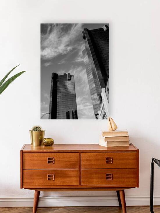 wells fargo buildings downtown fort worth  vertic by Black And White