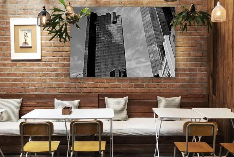 wells fargo buildings downtown fort worth  horizo by Black And White