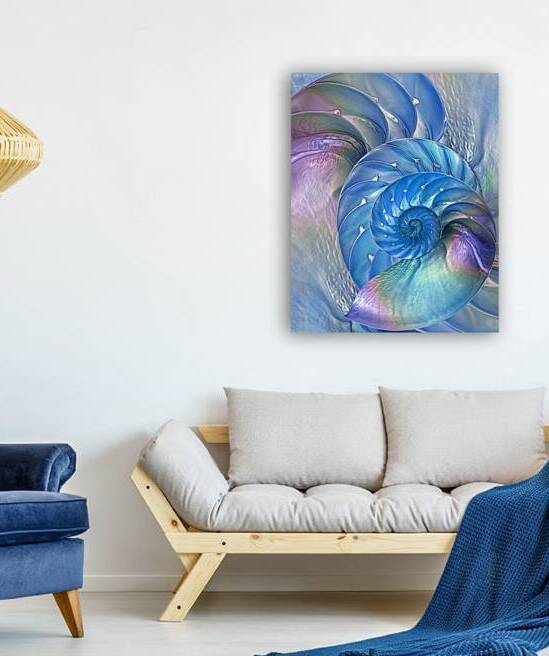 Nautilus Shells Blue and Purple by Gill Billington