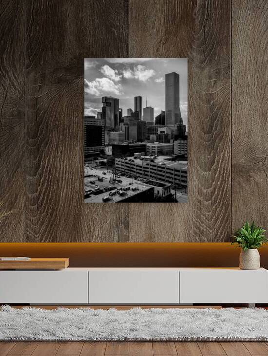 downtown houston cityscape  vertical 3280 Public by Black And White
