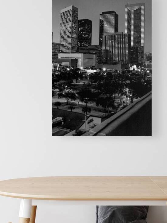 downtown houston tx skyline  vertical 3271 Amex 1 by Black And White