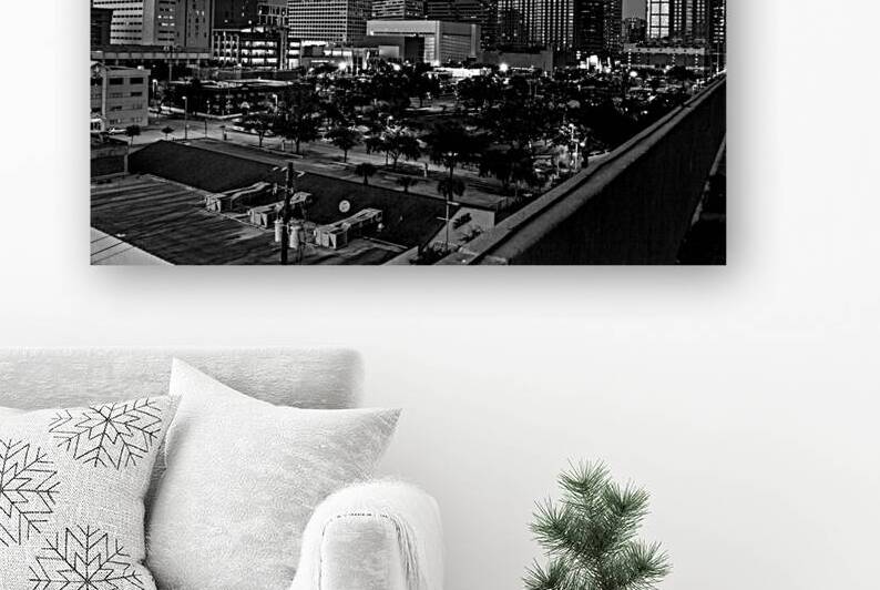 downtown houston tx skyline  horizontal 3271 Amex by Black And White