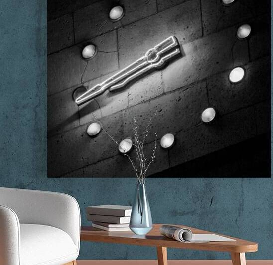 clock face on houston city hall  square 925 Forty by Black And White