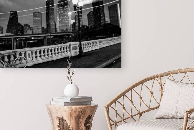 downtown houston at dusk  horizontal 945 Sweep 13 by Black And White