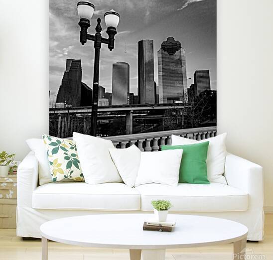 downtown houston texas skyline  square 3272 Colum by Black And White